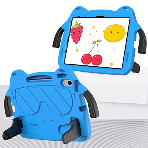 Tablet-Schutz Kinder-Hülle, kompatibel mit iPad 10,9 Zoll Tablet der 10. Generation (Modell 2022), robuste, stoßfeste Griff-Ständer-Schutzhülle, leichte Eva-Hülle Tablet-Zubehör(Blue+black) von bigcgreen