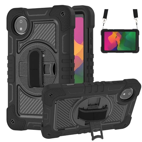 Tablet-Schutz Robuste Schutzhülle for Xiaomi Redmi Pad SE 8.7/Redmi Pad SE 4G, Erscheinungsjahr 2024, stoßfeste Schutzhülle mit Handschlaufe/Schultergurt, stabiler Ständer, Silikonschale, Tablet-Hülle von bigcgreen