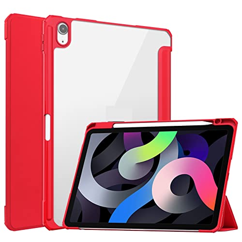 Tablet-Schutz Slim Case Compatible with iPad AIR 4 Hülle 10,9 Zoll 2020 Tablet Case-Abdeckung-für iPad 11 Zoll 2018 mit Bleistifthalter, Auto Wake / Sleep Trifold Stand Smart Case mit klarer transpare von bigcgreen
