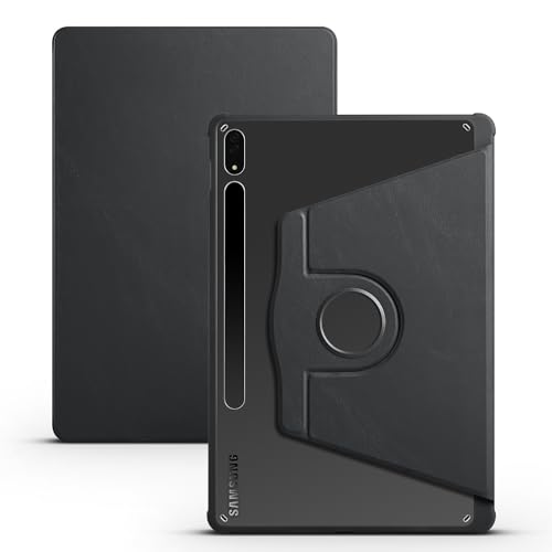 Tablet-Schutz Transparente Rückseite, kompatibel mit Samsung Galaxy Tab S8 Plus 12,4 Zoll/S7 Plus/S7 FE SM-X800, SM-X806, T730, T790, 360 Grad drehbarer Ständer, Folio Flip Smart Tablet Cover Tablet-Z von bigcgreen
