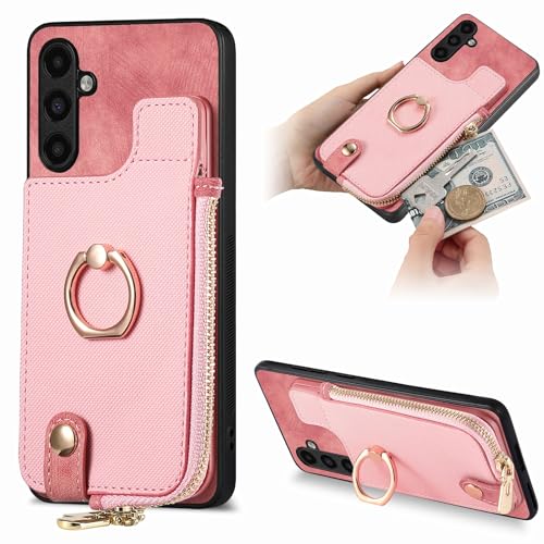Telefon-Bildschirmschutz Handyhülle kompatibel mit Samsung Galaxy A04 S, Brieftaschen-Hülle mit Kartenhaltern, Klapphülle, Premium-Lederhülle, Kartenfächern, 360° drehbarer Ringständer, Reißverschluss Telefon-Bildschirmschutz Handyhülle kompatibel mit Samsung Galaxy A04 S, Brieftaschen-Hülle mit Kartenhaltern, Klapphülle, Premium-Lederhülle, Kartenfächern, 360° drehbarer Ringständer, Reißverschluss von bigcgreen