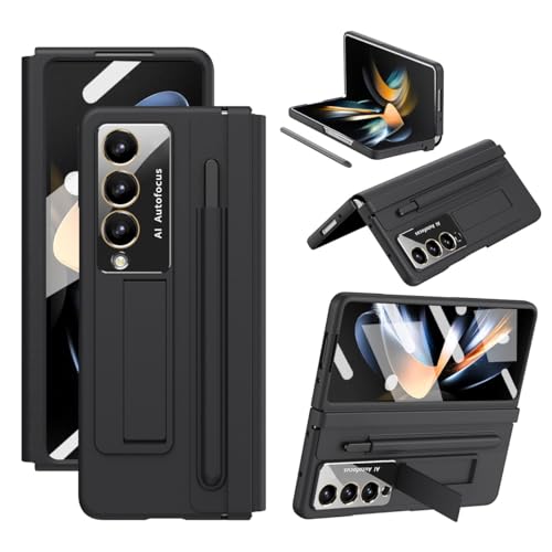 Telefon-Bildschirmschutz Hülle kompatibel mit Samsung Galaxy Z Fold 4, mit integriertem Displayschutz auf der Vorderseite und S-Pen-Steckplatz, PU-Lederscharnier + harter PC-Schale, ultradünn, schlank Telefon-Bildschirmschutz Hülle kompatibel mit Samsung Galaxy Z Fold 4, mit integriertem Displayschutz auf der Vorderseite und S-Pen-Steckplatz, PU-Lederscharnier + harter PC-Schale, ultradünn, schlank von bigcgreen