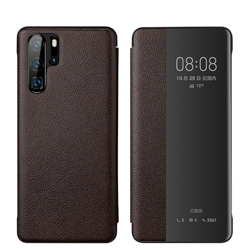 Telefon-Bildschirmschutz Kompatibel mit Huawei P30 Pro Hülle, View Clear Smart Window, Luxus Flip Slim Mirror Hard PC Leder Flip stoßfeste Schutzhülle Compatible with Huawei P30 Pro Phone Case Telefon Telefon-Bildschirmschutz Kompatibel mit Huawei P30 Pro Hülle, View Clear Smart Window, Luxus Flip Slim Mirror Hard PC Leder Flip stoßfeste Schutzhülle Compatible with Huawei P30 Pro Phone Case Telefon von bigcgreen