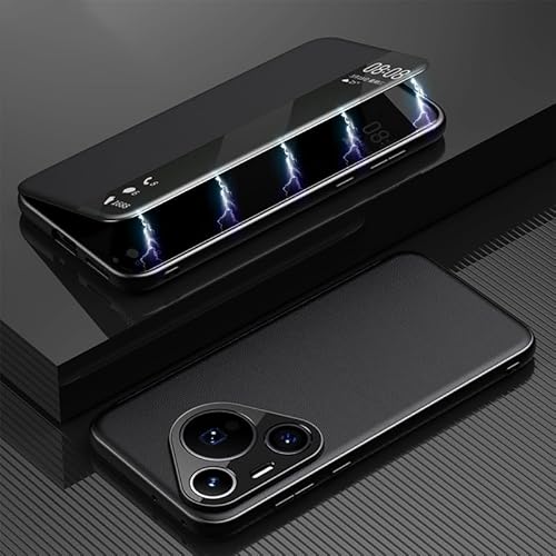 Telefon-Bildschirmschutz Kompatibel mit Huawei Pura 70 Pro-Hülle, transparentes Smart-Fenster, luxuriöses Flip-Slim-Spiegel-Hart-PC-Leder, stoßfeste Schutzhülle, kompatibel mit Huawei Pura 70 Pro-Hand Telefon-Bildschirmschutz Kompatibel mit Huawei Pura 70 Pro-Hülle, transparentes Smart-Fenster, luxuriöses Flip-Slim-Spiegel-Hart-PC-Leder, stoßfeste Schutzhülle, kompatibel mit Huawei Pura 70 Pro-Hand von bigcgreen