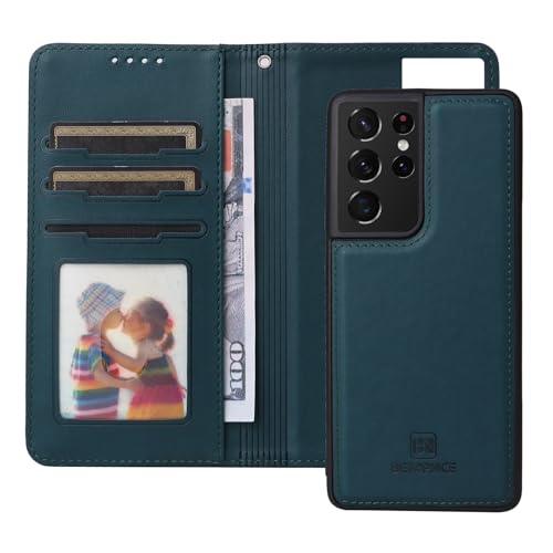 Telefon-Bildschirmschutz Kompatibel mit Samsung Galaxy S21 Ultra Wallet Case, abnehmbare Rückseite mit Kartenhalter/Handschlaufe, PU-Leder Flip Folio Case mit magnetischem Ständer, stoßfeste Handyhüll Telefon-Bildschirmschutz Kompatibel mit Samsung Galaxy S21 Ultra Wallet Case, abnehmbare Rückseite mit Kartenhalter/Handschlaufe, PU-Leder Flip Folio Case mit magnetischem Ständer, stoßfeste Handyhüll von bigcgreen