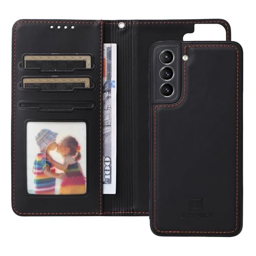 Telefon-Bildschirmschutz Kompatibel mit Samsung Galaxy S21 Wallet Case, abnehmbare Rückseite mit Kartenhalter/Handschlaufe, PU-Leder-Flip-Folio-Hülle mit magnetischem Ständer, stoßfeste Handyhülle Tel Telefon-Bildschirmschutz Kompatibel mit Samsung Galaxy S21 Wallet Case, abnehmbare Rückseite mit Kartenhalter/Handschlaufe, PU-Leder-Flip-Folio-Hülle mit magnetischem Ständer, stoßfeste Handyhülle Tel von bigcgreen