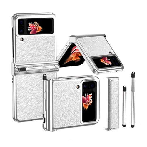 Telefon-Bildschirmschutz Kompatibel mit Samsung Galaxy Z Flip 3, Lederhülle mit integriertem Schreibstift, Doppelscharnier und Schreibstifthalter-Schlitz, Schutzhülle Compatible with Samsung Galaxy Z Telefon-Bildschirmschutz Kompatibel mit Samsung Galaxy Z Flip 3, Lederhülle mit integriertem Schreibstift, Doppelscharnier und Schreibstifthalter-Schlitz, Schutzhülle Compatible with Samsung Galaxy Z von bigcgreen