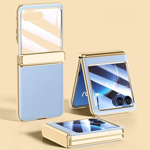 Telefon-Bildschirmschutz Telefonschutzhülle Kompatibel mit Motorola Razr 40 Ultra Hülle, Luxuriöser galvanisierter Scharnierschutz PU-Leder + Harte PC-Schale Ultradünne Slim Case Telefonzubehör(Color: Telefon-Bildschirmschutz Telefonschutzhülle Kompatibel mit Motorola Razr 40 Ultra Hülle, Luxuriöser galvanisierter Scharnierschutz PU-Leder + Harte PC-Schale Ultradünne Slim Case Telefonzubehör(Color: von bigcgreen