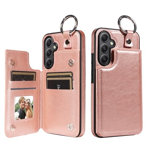 Telefonschutz Handy-Schutzhülle kompatibel mit Samsung Galaxy A34 5G, Brieftaschen-Hülle mit Kartenfächern aus PU-Leder, rückseitige Abdeckung mit Ring, doppeltem Magnetverschluss und langlebiger, sto Telefonschutz Handy-Schutzhülle kompatibel mit Samsung Galaxy A34 5G, Brieftaschen-Hülle mit Kartenfächern aus PU-Leder, rückseitige Abdeckung mit Ring, doppeltem Magnetverschluss und langlebiger, sto von bigcgreen