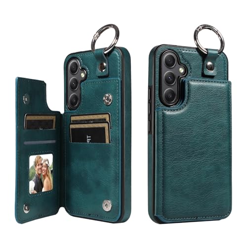 Telefonschutz Handy-Schutzhülle kompatibel mit Samsung Galaxy A34 5G, Brieftaschen-Hülle mit Kartenfächern aus PU-Leder, rückseitige Abdeckung mit Ring, doppeltem Magnetverschluss und langlebiger, sto Telefonschutz Handy-Schutzhülle kompatibel mit Samsung Galaxy A34 5G, Brieftaschen-Hülle mit Kartenfächern aus PU-Leder, rückseitige Abdeckung mit Ring, doppeltem Magnetverschluss und langlebiger, sto von bigcgreen