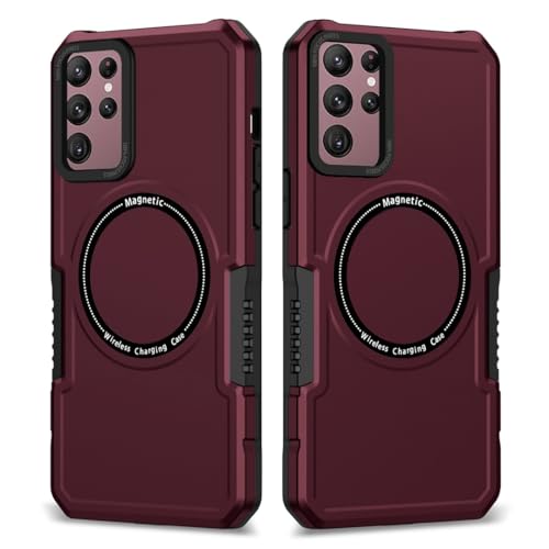 Telefonschutz Kompatibel mit Samsung Galaxy S22 Ultra Hülle, kompatibel mit MagSafe, ultradünner, stoßfester Schutz in Militärqualität, magnetische Handyhülle for Samsung Galaxy S22 Ultra, Klassische Telefonschutz Kompatibel mit Samsung Galaxy S22 Ultra Hülle, kompatibel mit MagSafe, ultradünner, stoßfester Schutz in Militärqualität, magnetische Handyhülle for Samsung Galaxy S22 Ultra, Klassische von bigcgreen