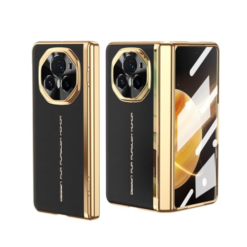 bigcgreen Telefon-Bildschirmschutz Compatible with Huawei Honor Magic V3 Case [Luxury Plating Leather] [Hinge Protection] [Built-in HD Screen Protector] Shockproof Protective Phone Cover for Hono von bigcgreen