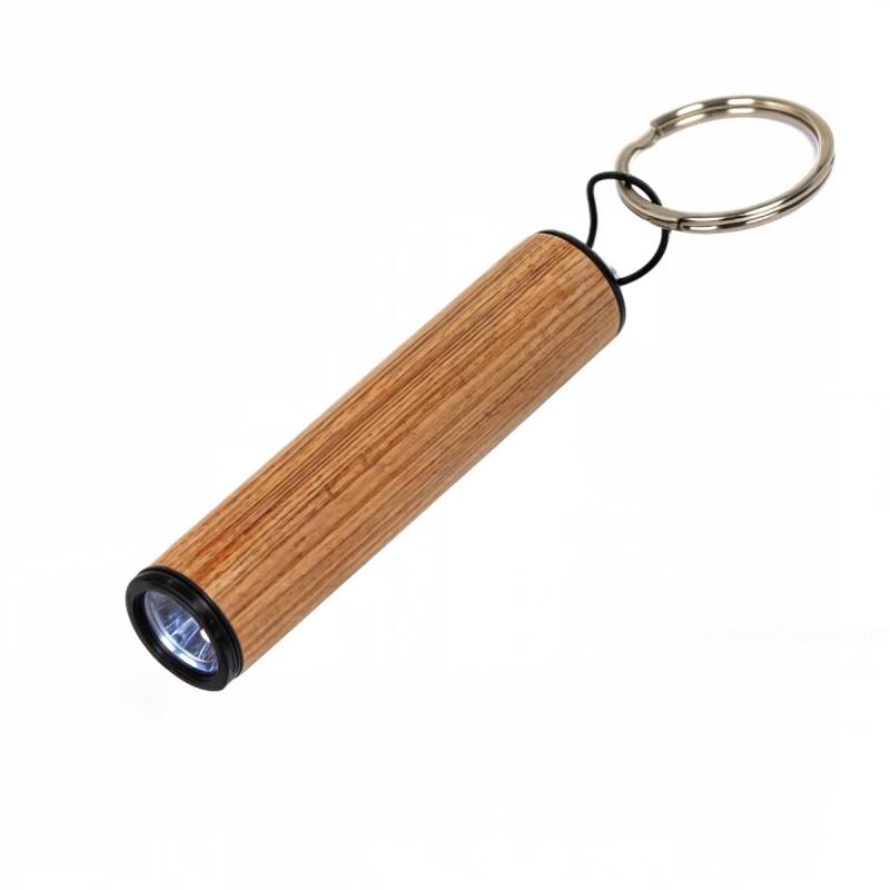 10 Stück Bambus Mini Taschenlampe LED-Leuchte Schlüsselanhänger Holz von Default