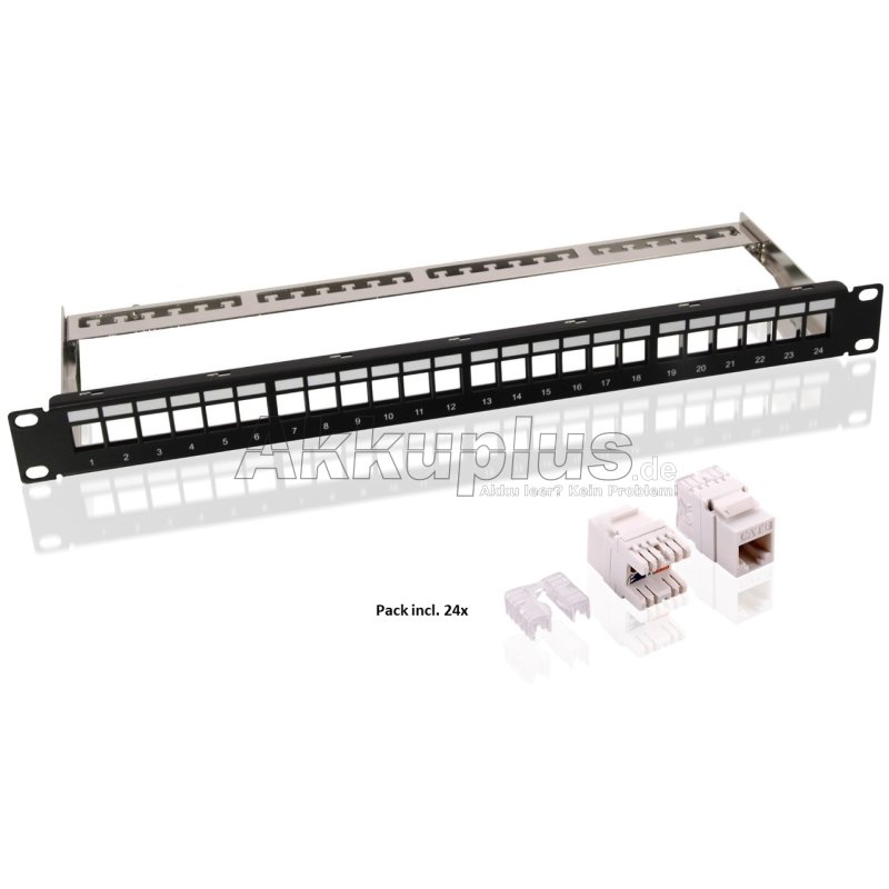 19-Zoll (48,3 cm) Keystone Patch Panel Leergehäuse Set (1 HE)