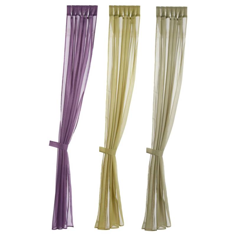 2 x Schlaufenschal Voile Gardinen Vorhang Dekoschal je 245 x 140 cm von Default