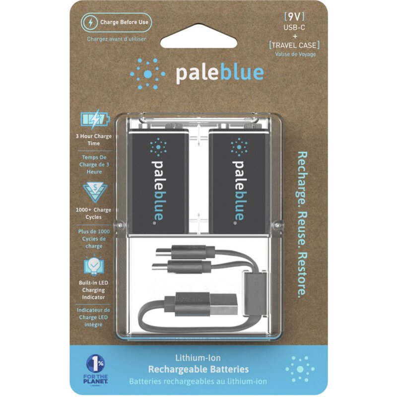 2x Paleblue USB-C Wiederaufladbare 9V-Block Batterie 2x Paleblue USB-C Wiederaufladbare 9V-Block Batterie von Paleblue