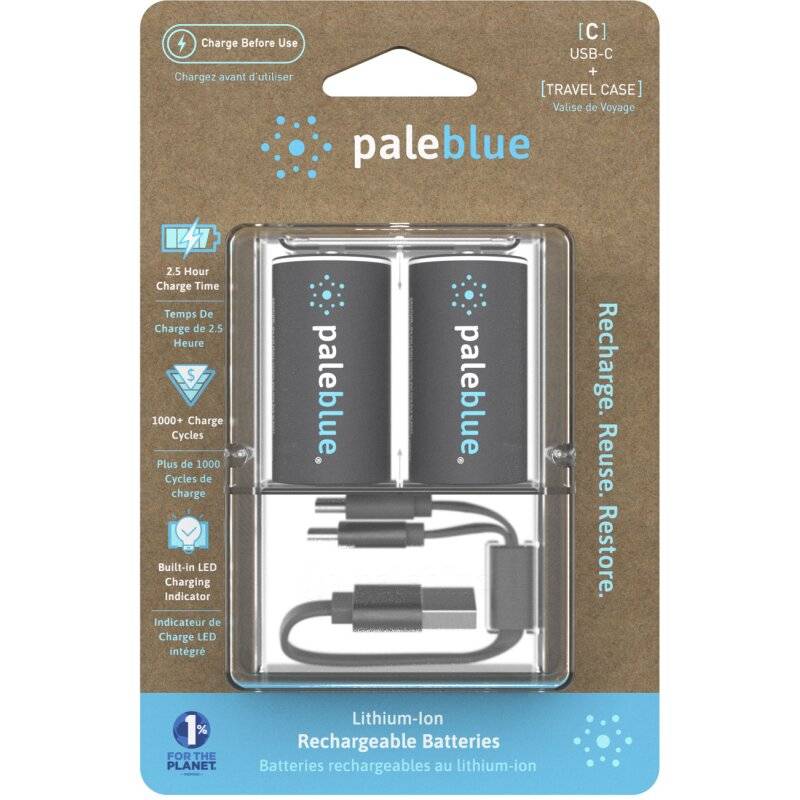 2x Paleblue USB-C Wiederaufladbare Baby C Batterie von Paleblue