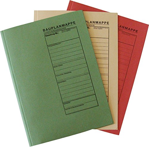 4 Sets Bauplanhefter für das Bauantragsverfahren, Maße (BxH): 230 x 318 mm, 4 Packungen à 3 Stück (12er Packung, farbig sortiert) von MEILAN