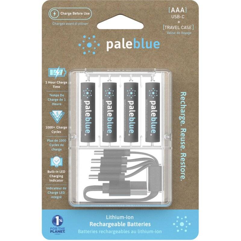 4x Paleblue USB-C Wiederaufladbare AAA Batterie von Paleblue