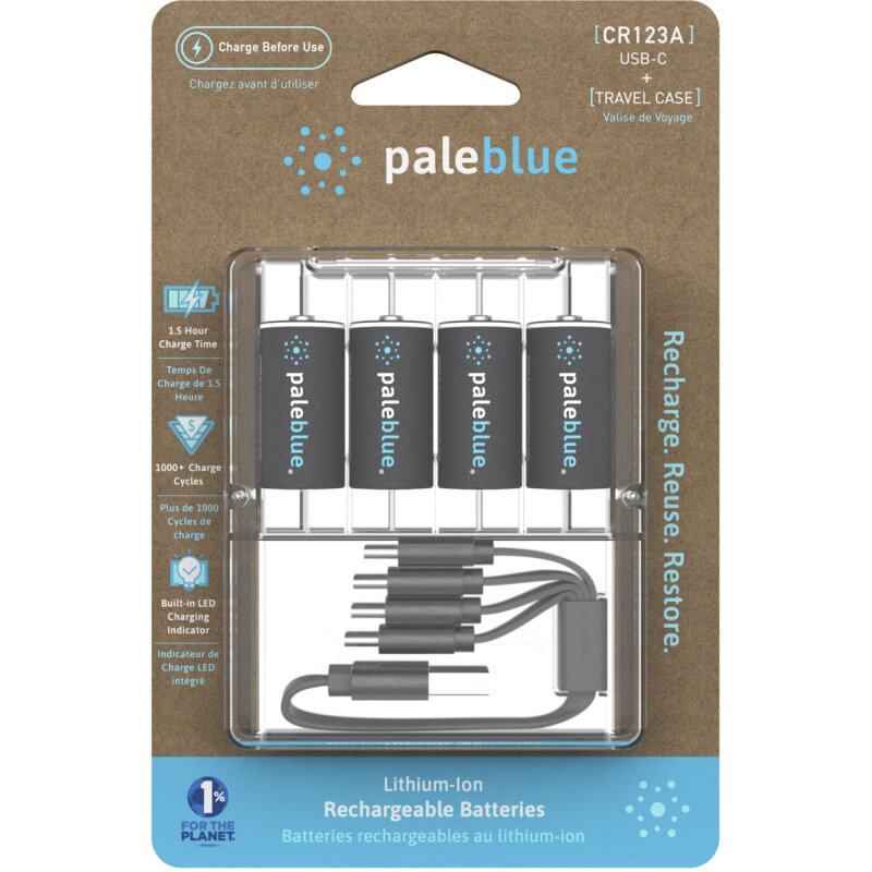 4x Paleblue USB-C Wiederaufladbare CR123A Batterie 4x Paleblue USB-C Wiederaufladbare CR123A Batterie von Paleblue