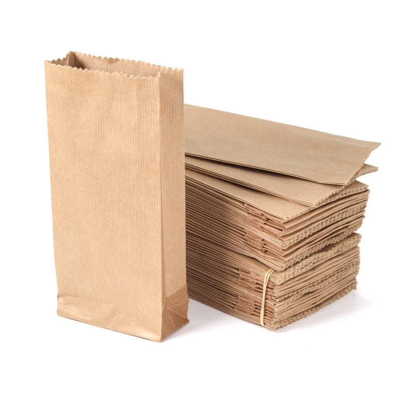 50 Stück Kraftpapier Tüte Bodenbeutel Tüte braun Geschenktüte 26 x 13 x 5,5 von Default