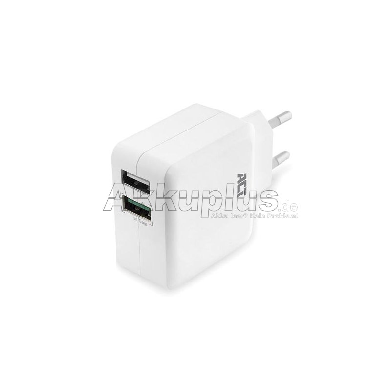 ACT - ACTAC2125 - 2-Ports USB-Ladegerät (4 A) - Qualcomm Quick Charge - 110-240 V - weiß