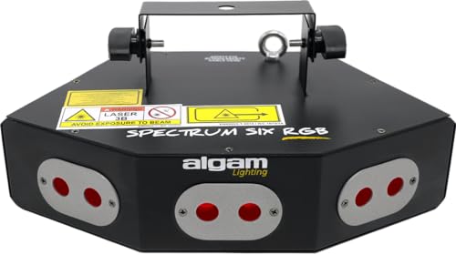 ALGAM LIGHTING - SPECTRUM SIX RGB - Animationslaser 6 Strahlen 360 mW RGB – Laserklasse 3B – IP20 – 300 x 210 x 140 mm