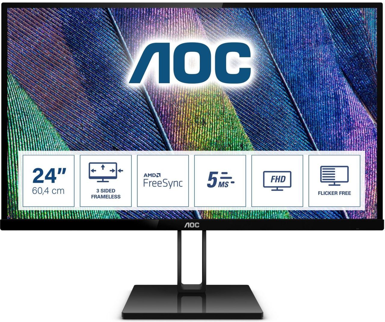 AOC 24V2Q Monitor 60,5 cm (23,8 Zoll)