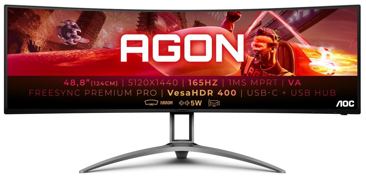 AOC AGON AG493UCX2 Curved Gaming Monitor 124 cm (49 Zoll)