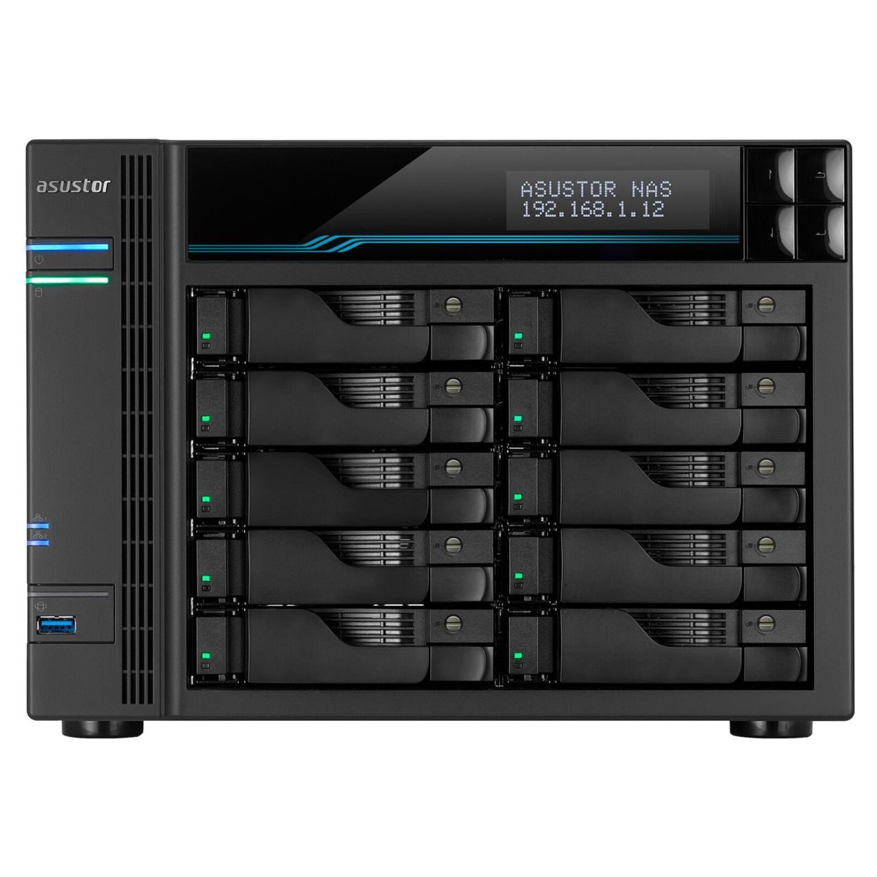 ASUSTOR AS6510T Lockerstor 10 NAS-Server Intel Atom C3538 Quad Core-Prozessor 8GB DDR4 10 x 3.5" SATA