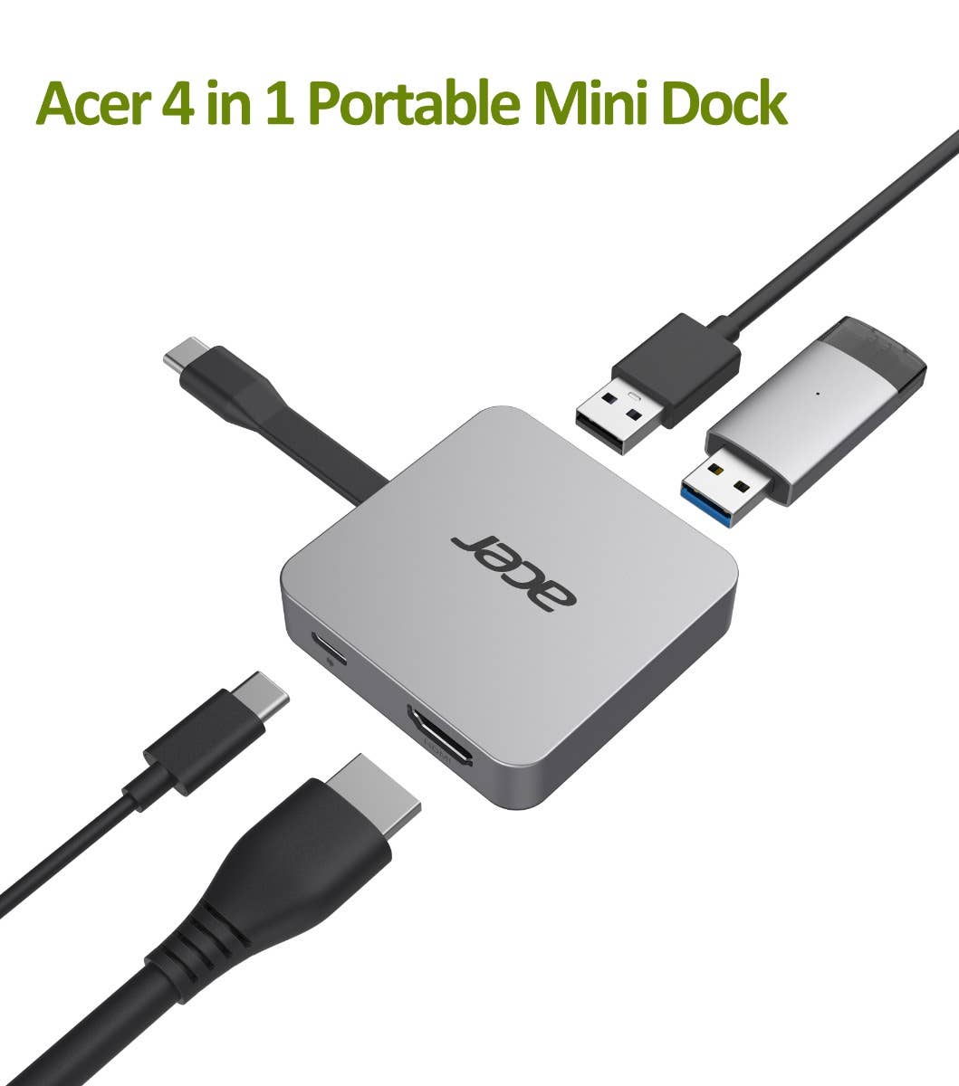 Acer Multi-Port Adapter USB Type-C 4 in 1 | Silber Acer Multi-Port Adapter USB Type-C 4 in 1 | Silber