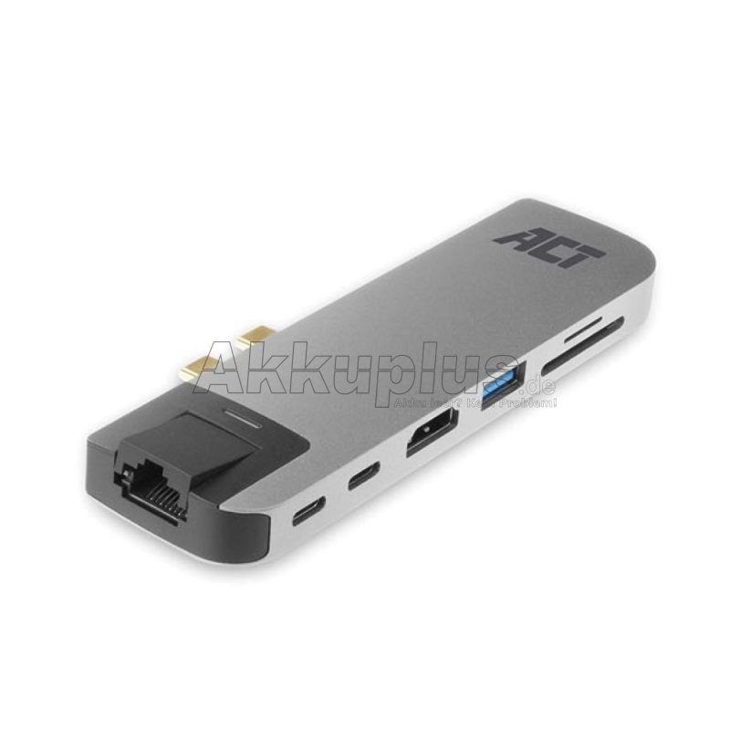 Adapter - USB-C Thunderbolt 3™ auf HDMI - mit Gigabit-Ethernet / 2 x USB-A / 2 x USB-C / Kartenleser / Thunderbolt™ Pass-through / PD Pass-through - Metallgehäuse