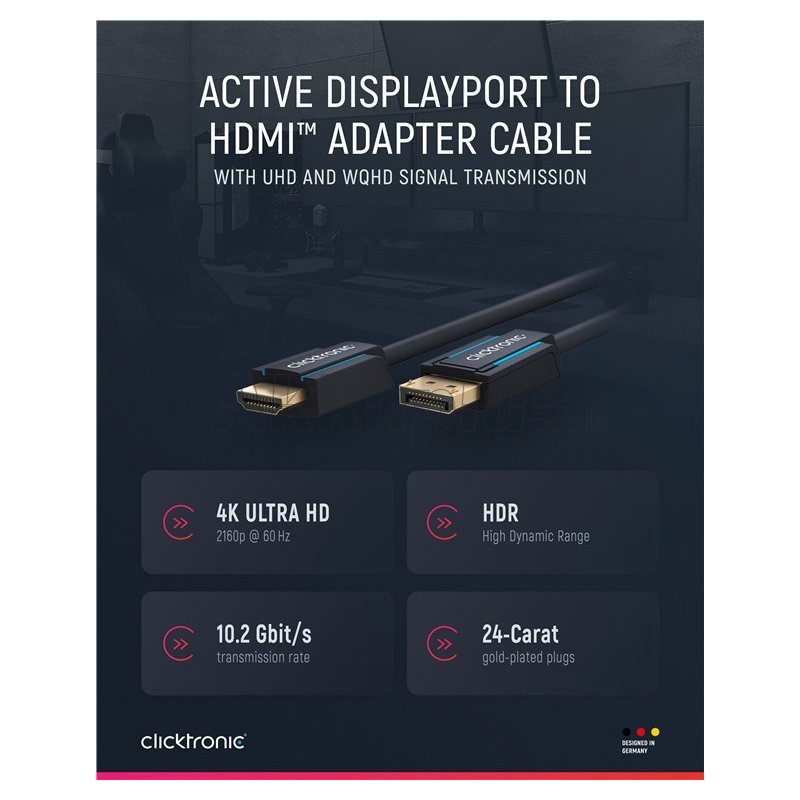 Aktives DisplayPort™-auf-HDMI™-Adapterkabel (4K/60Hz)