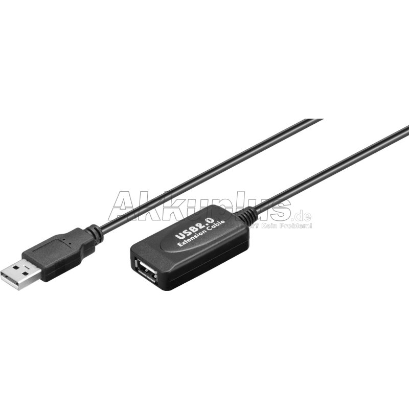 Aktives USB-Verlängerungskabel, 10 m, schwarz