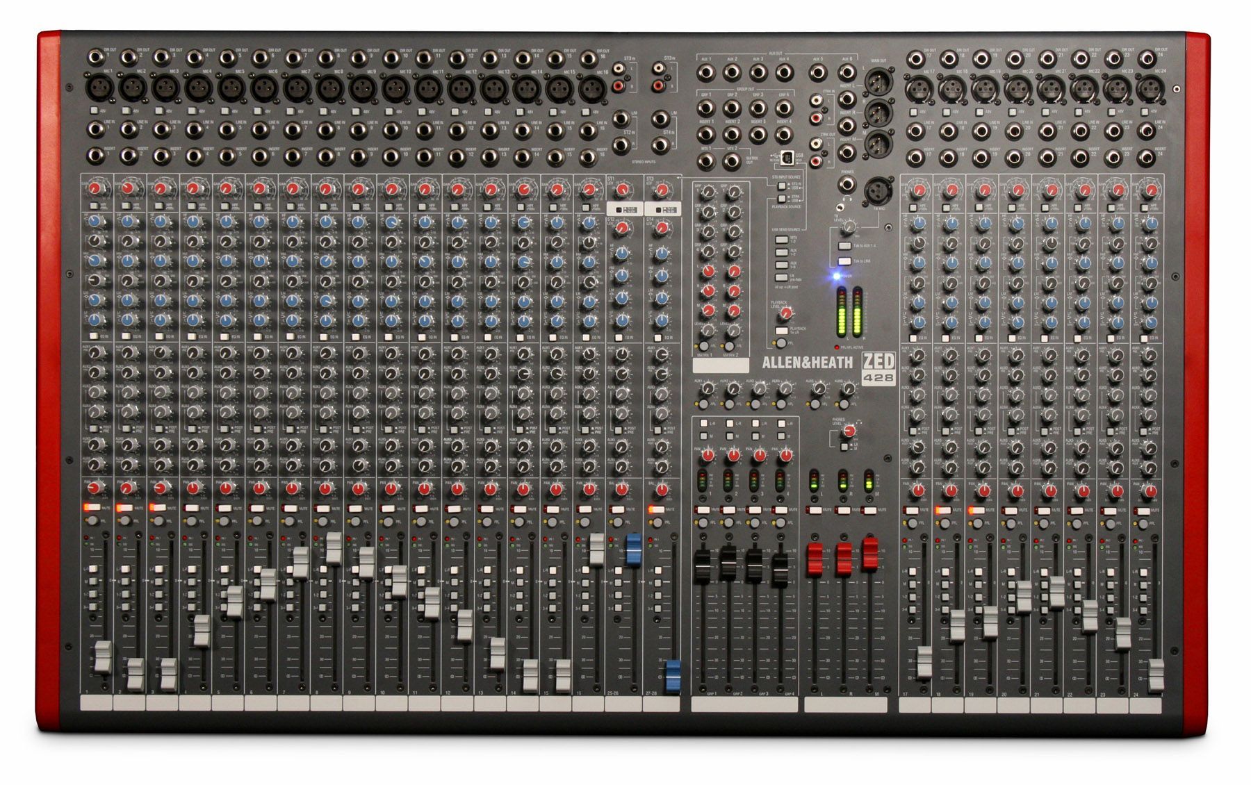 Allen & Heath ZED-428 Mixer, Mischpult, 24 Mikrofonkanäle+4 StereoInputs, Softwa