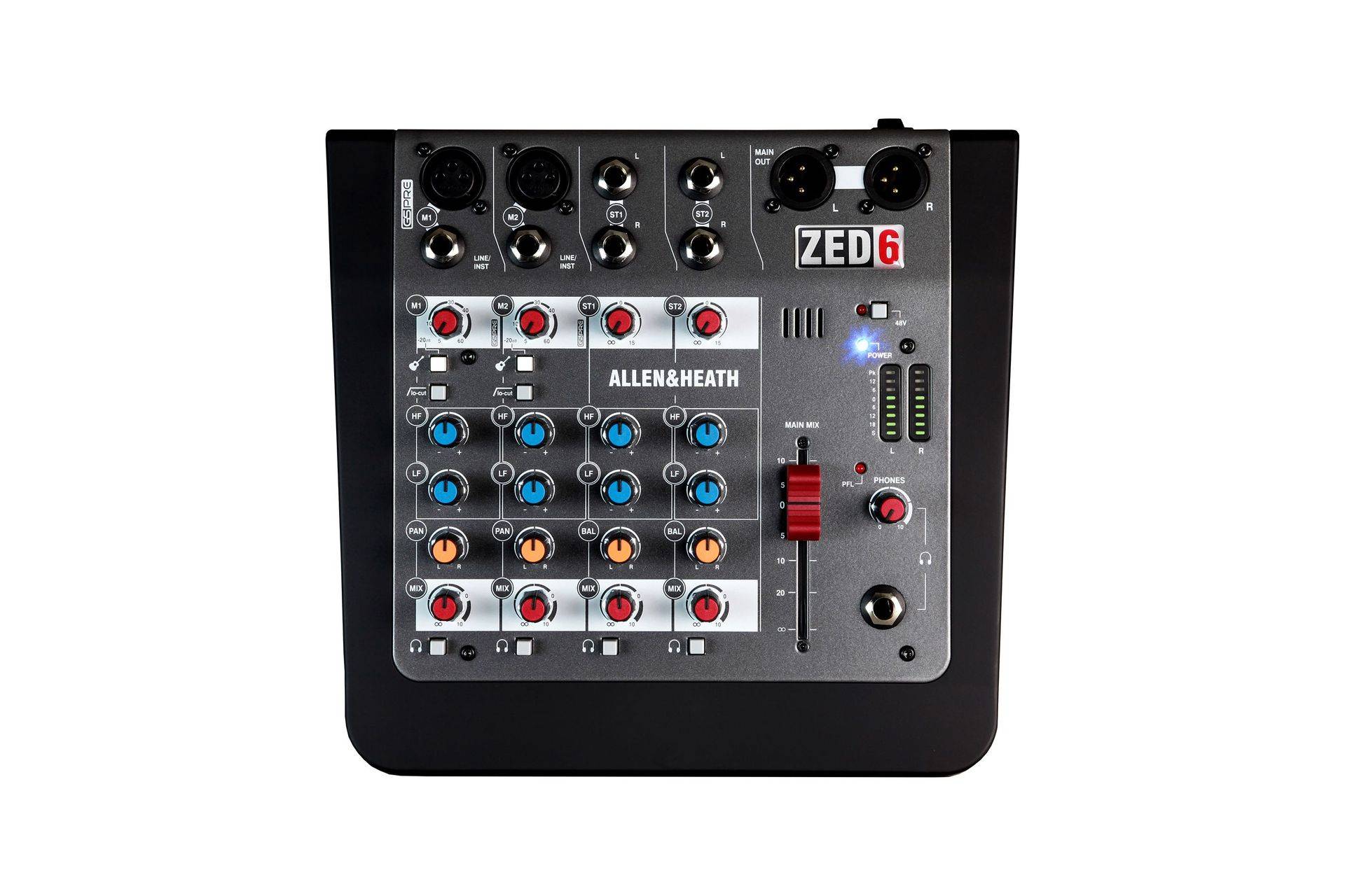 Allen & Heath ZED-6 Kleinmixer, 6 Kanal Mischpult mit XLR Master-Out Allen & Heath ZED-6 Kleinmixer, 6 Kanal Mischpult mit XLR Master-Out