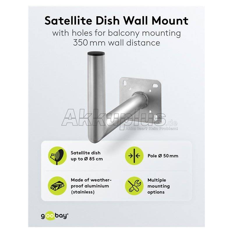 Aluminium Sat-Schüssel-Wandhalterung, 350 mm Wandabstand