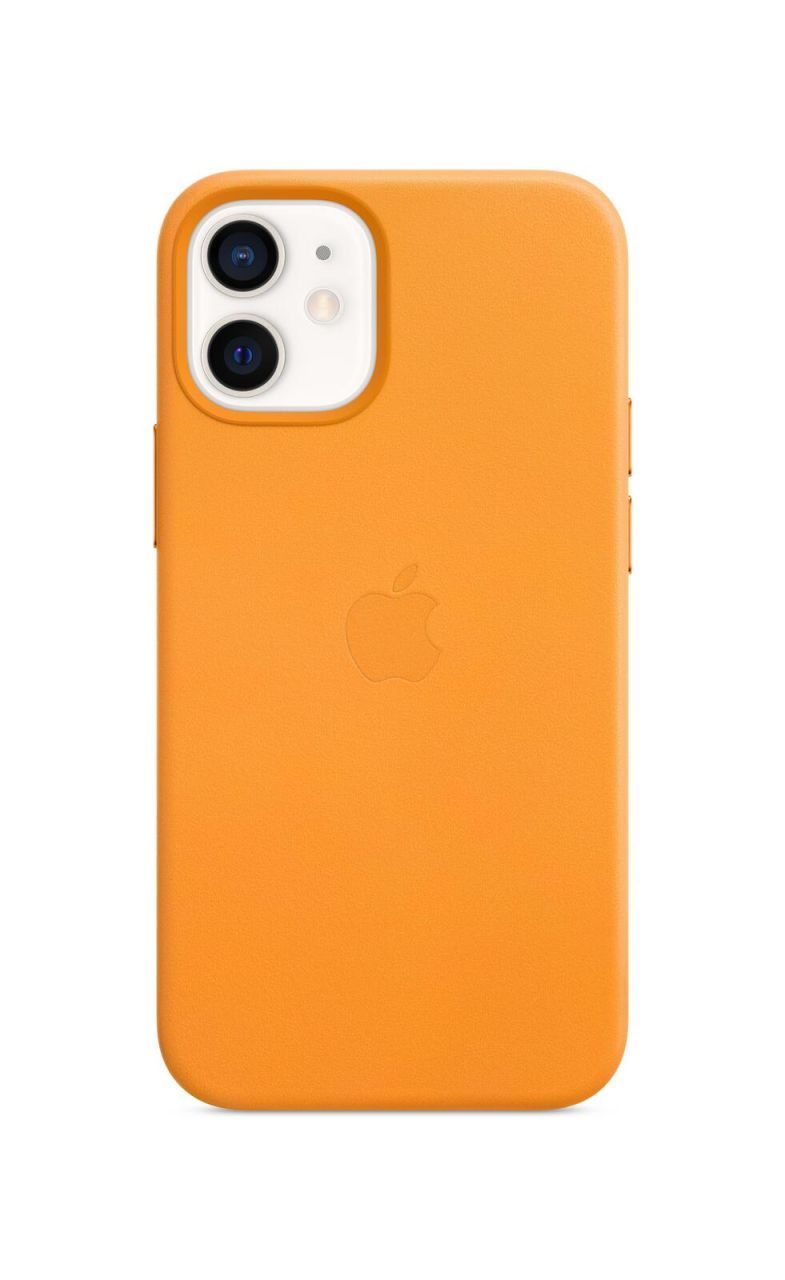 Apple Leder Case mit MagSafe für Apple iPhone 12 mini, california poppy