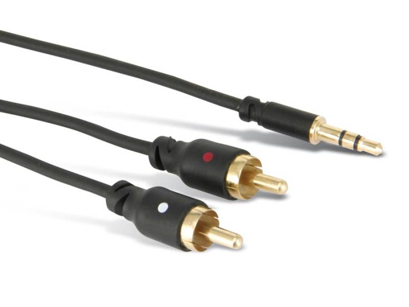 Audio-Adapterkabel, Klinke/Cinch, 1,5 m, schwarz