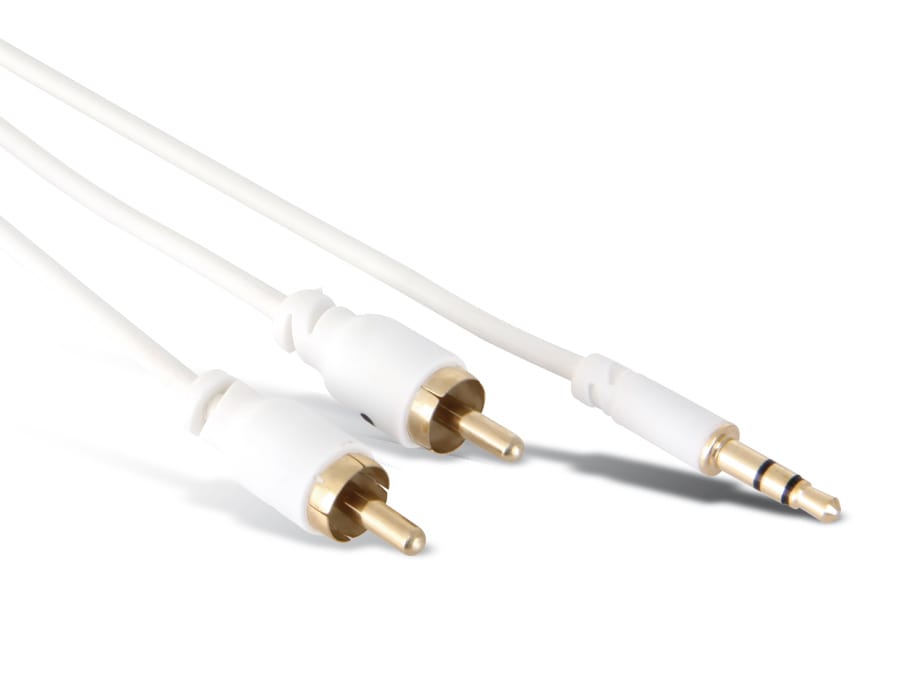 S-IMPULS Audio-Adapterkabel, Klinke/Cinch, 1,5 m, weiß von S-IMPULS