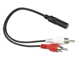 Audiokabel, 2x Cinchstecker/1x Klingenkupplung 3,5 mm, 1,5 m