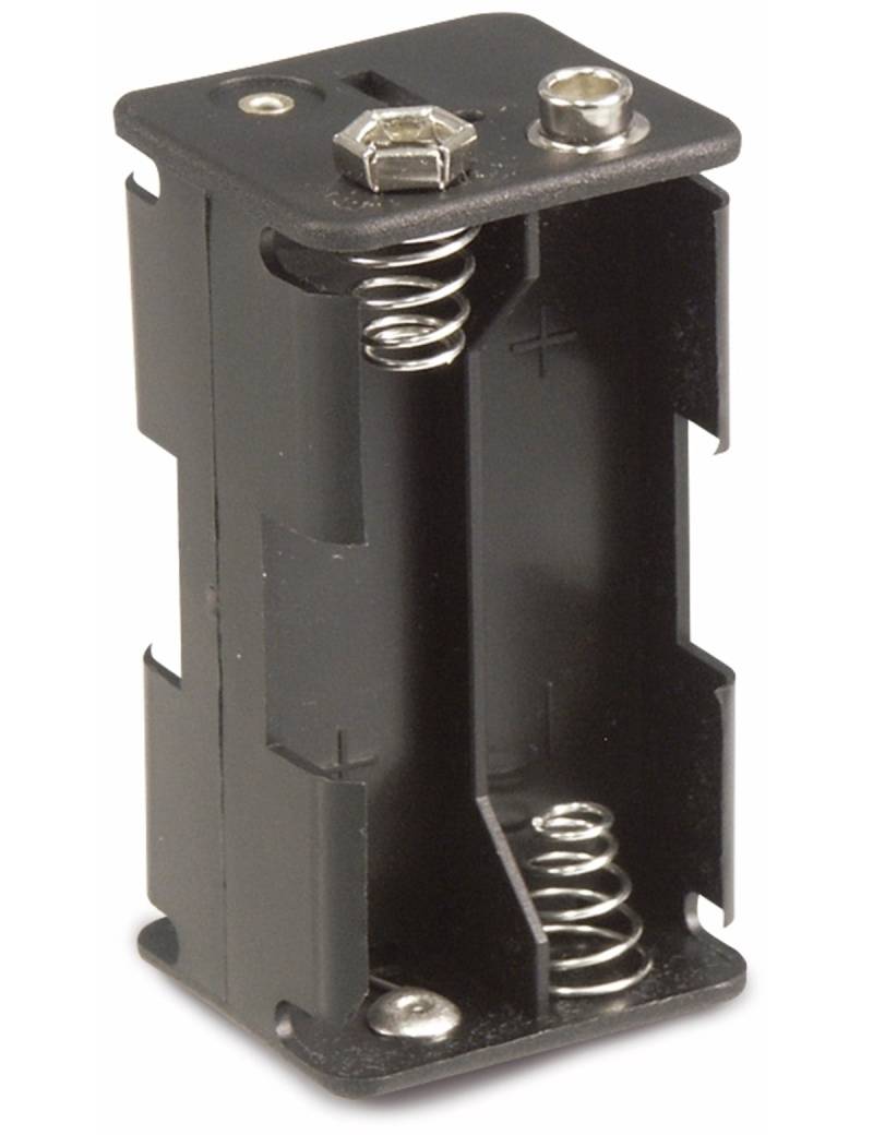 Batteriehalter, 4x Mignon, Clip von Pollin Electronic GmbH