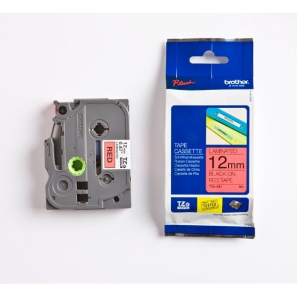 Brother TZE-431 Original P-Touch schwarz auf rot Laminat Brother TZE-431 Original P-Touch schwarz auf rot Laminat
