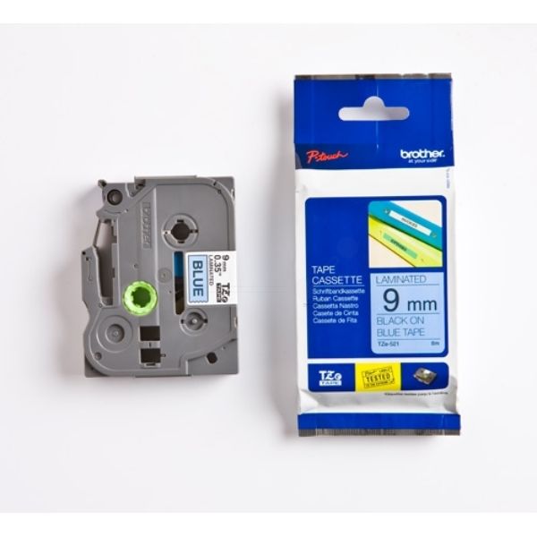 Brother TZE-521 Original P-Touch schwarz auf blau Laminat Brother TZE-521 Original P-Touch schwarz auf blau Laminat
