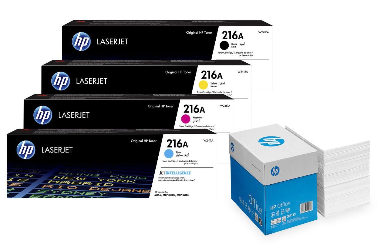 Bundle mit HP Original 207A Toner 4er Multipack + 2.500 Blatt HP Kopierpapier hochweiß