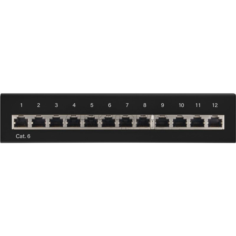 CAT 6 Mini/Desktop Patch Panel, 12 Port, (1 HE)