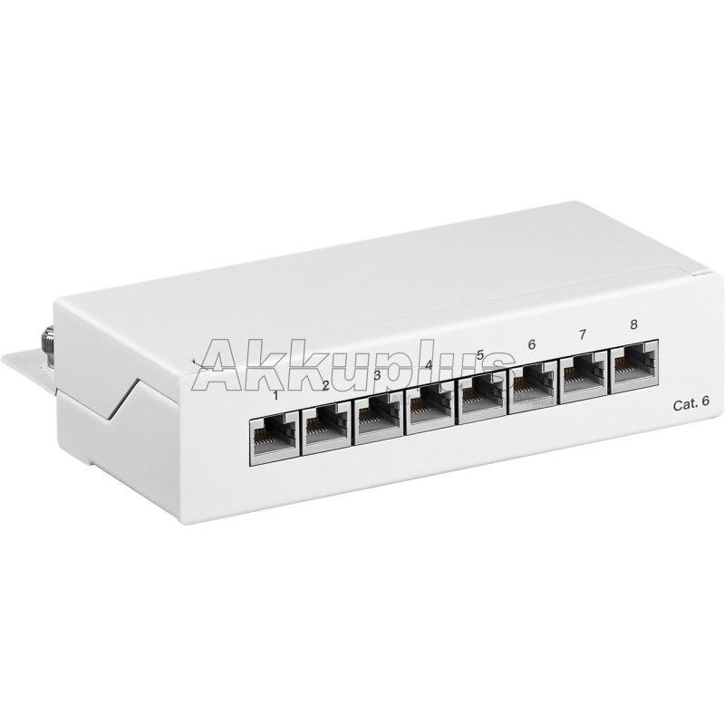 CAT 6 Mini/Desktop Patch Panel, 8 Port, (1 HE)