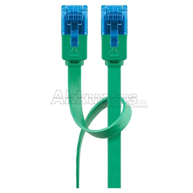 CAT 6A Flach-Patchkabel, U/UTP, grün