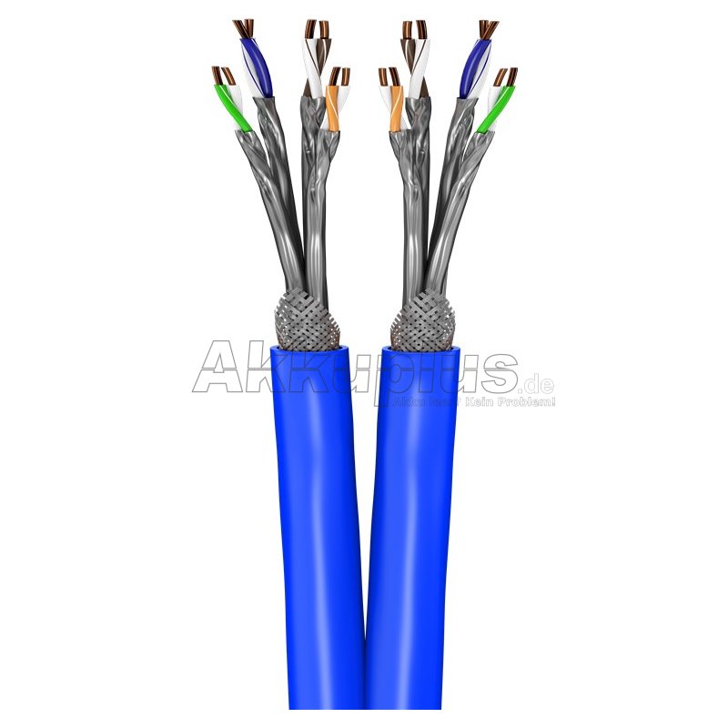 CAT 7A+ Duplex-Netzwerkkabel, S/FTP (PiMF), blau
