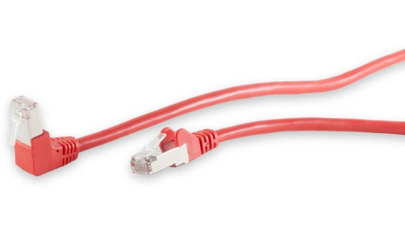 S-IMPULS CAT.6 Patchkabel, S/FTP, 90°-gerade, 0,25 m, rot von S-IMPULS